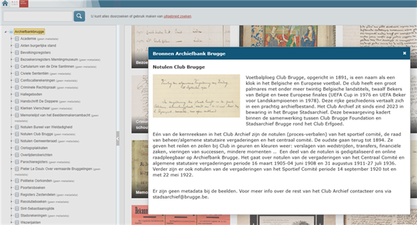 Mooie uitbreiding van Archiefbank Brugge